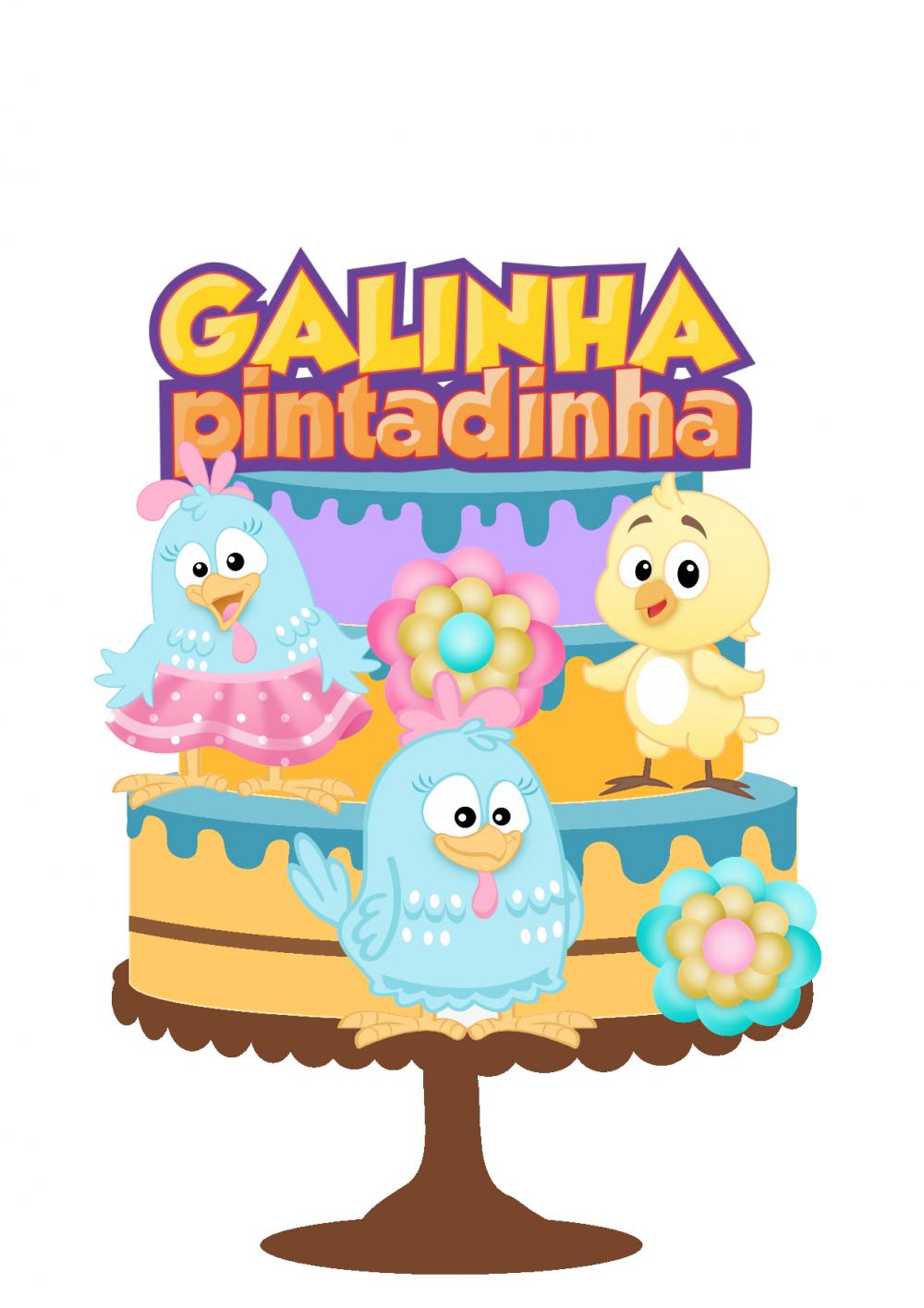 Arquivo de Corte Topo de Bolo - Galinha Pintadinha