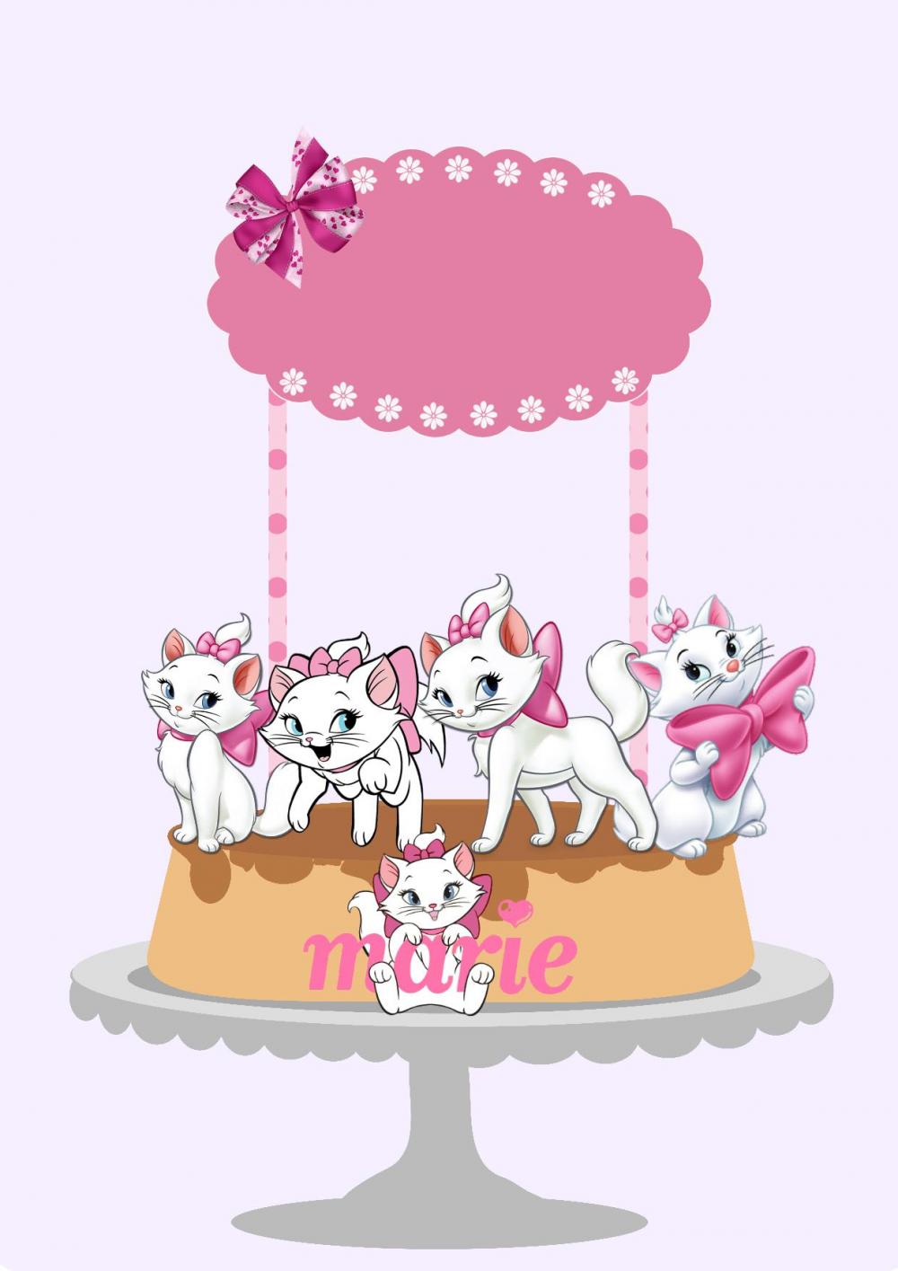 Arquivo de Corte Topo de Bolo - Gatinha Marie