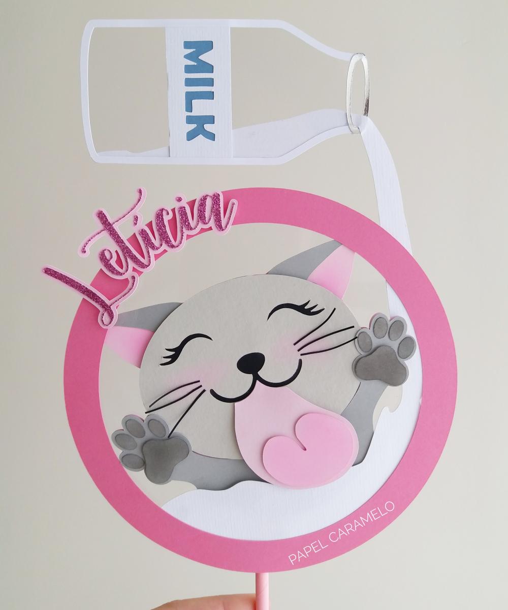 Arquivo de Corte Topo de Bolo - Gatinho