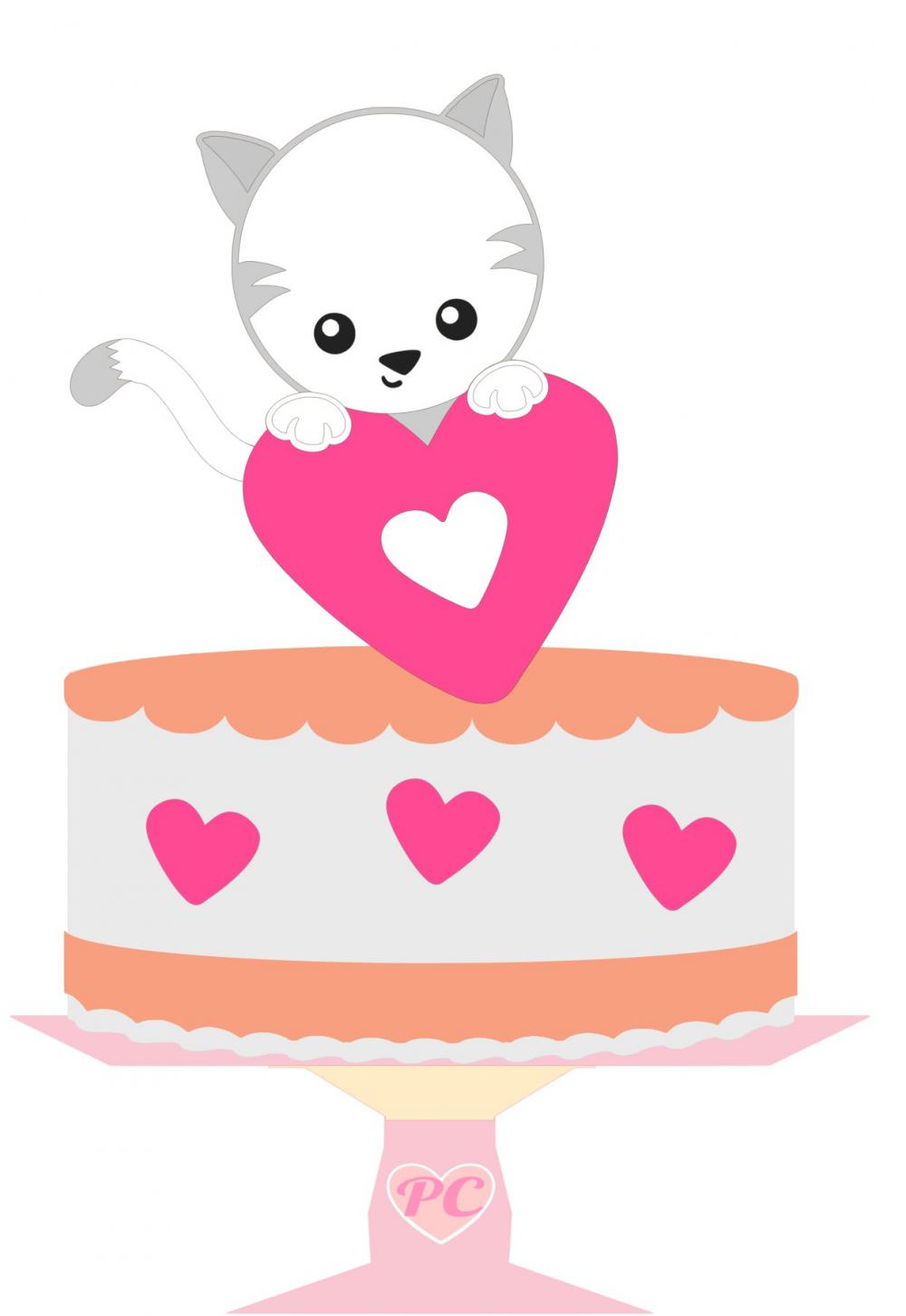 Arquivo de Corte Topo de Bolo - Gatinho