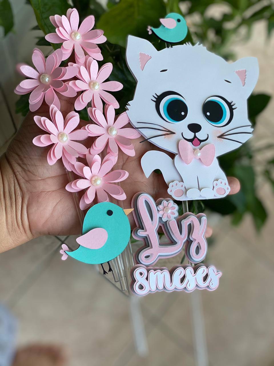 Arquivo de Corte Topo de Bolo - Gatinho