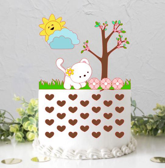 Arquivo de Corte Topo de Bolo - Gatinho