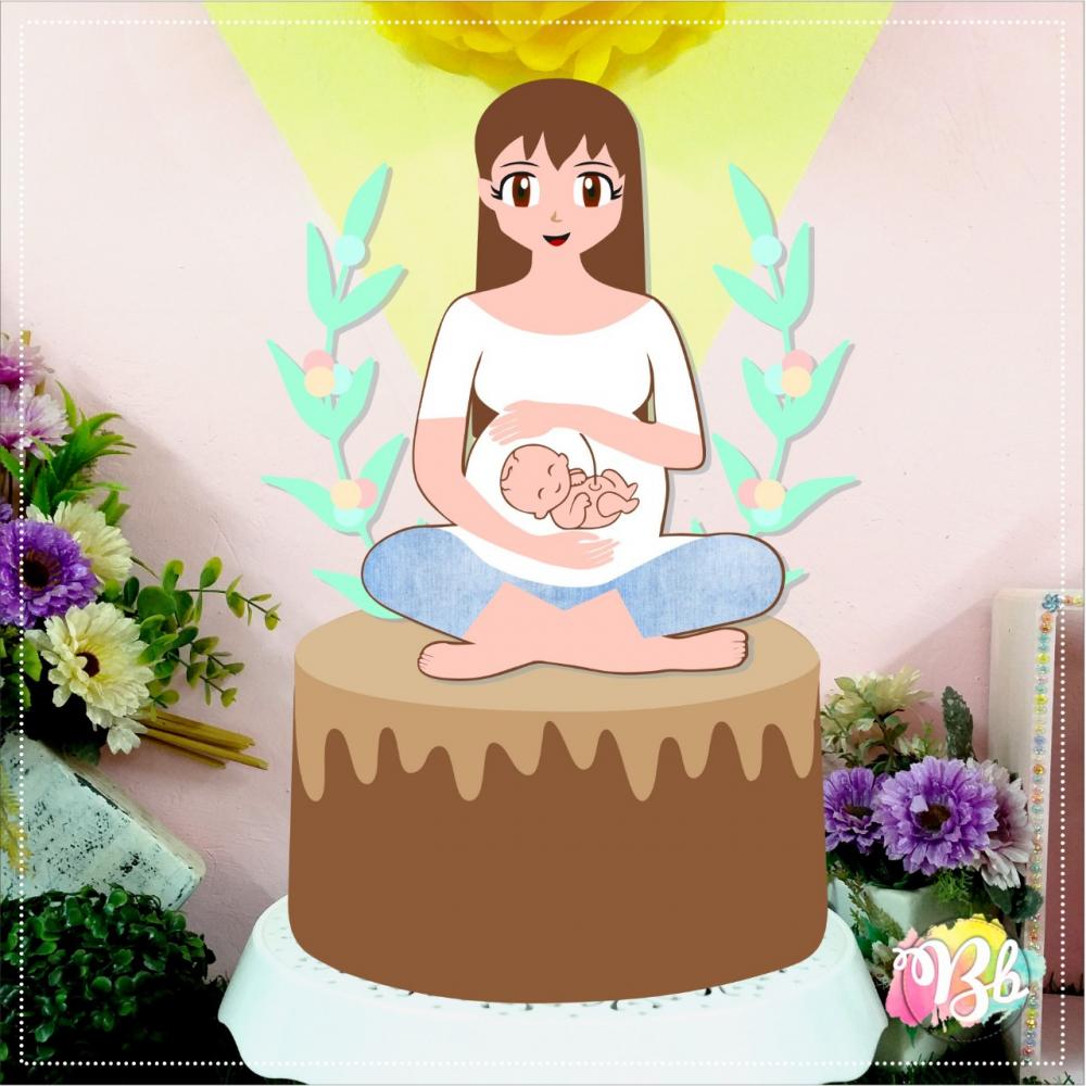 Arquivo de Corte Topo de Bolo - Gestante