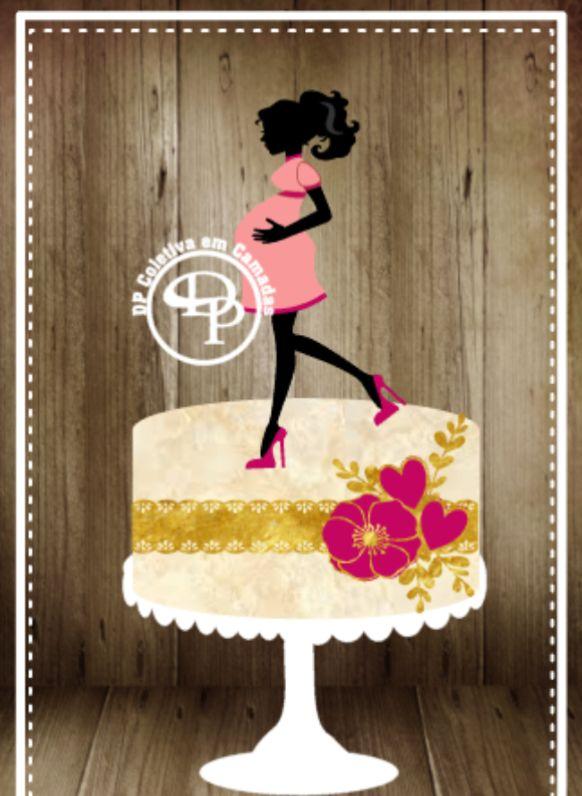 Arquivo de Corte Topo de Bolo - Gestante