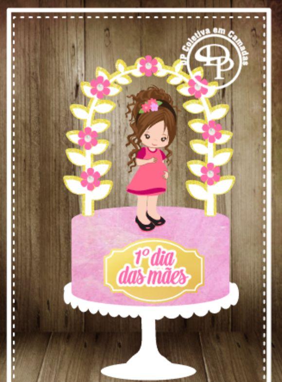 Arquivo de Corte Topo de Bolo - Gestante