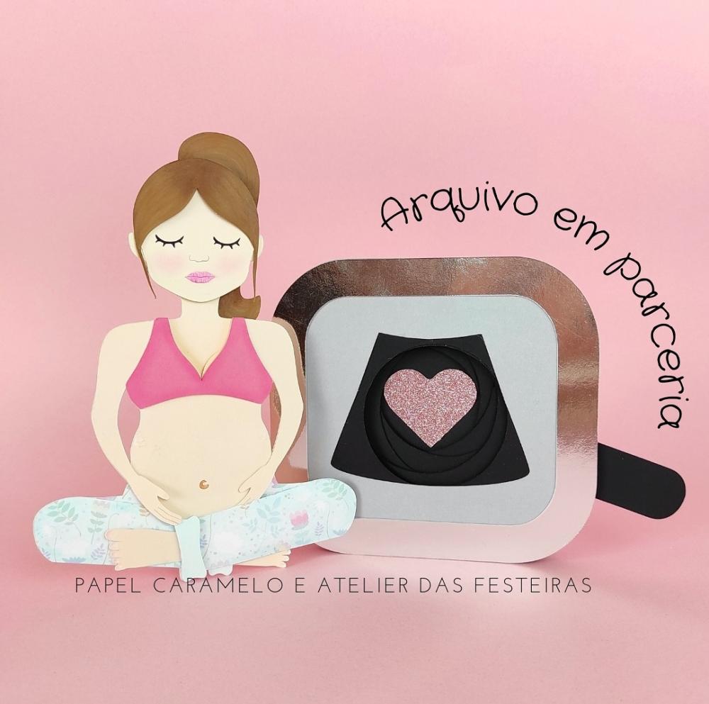 Arquivo de Corte Topo de Bolo - Gestante