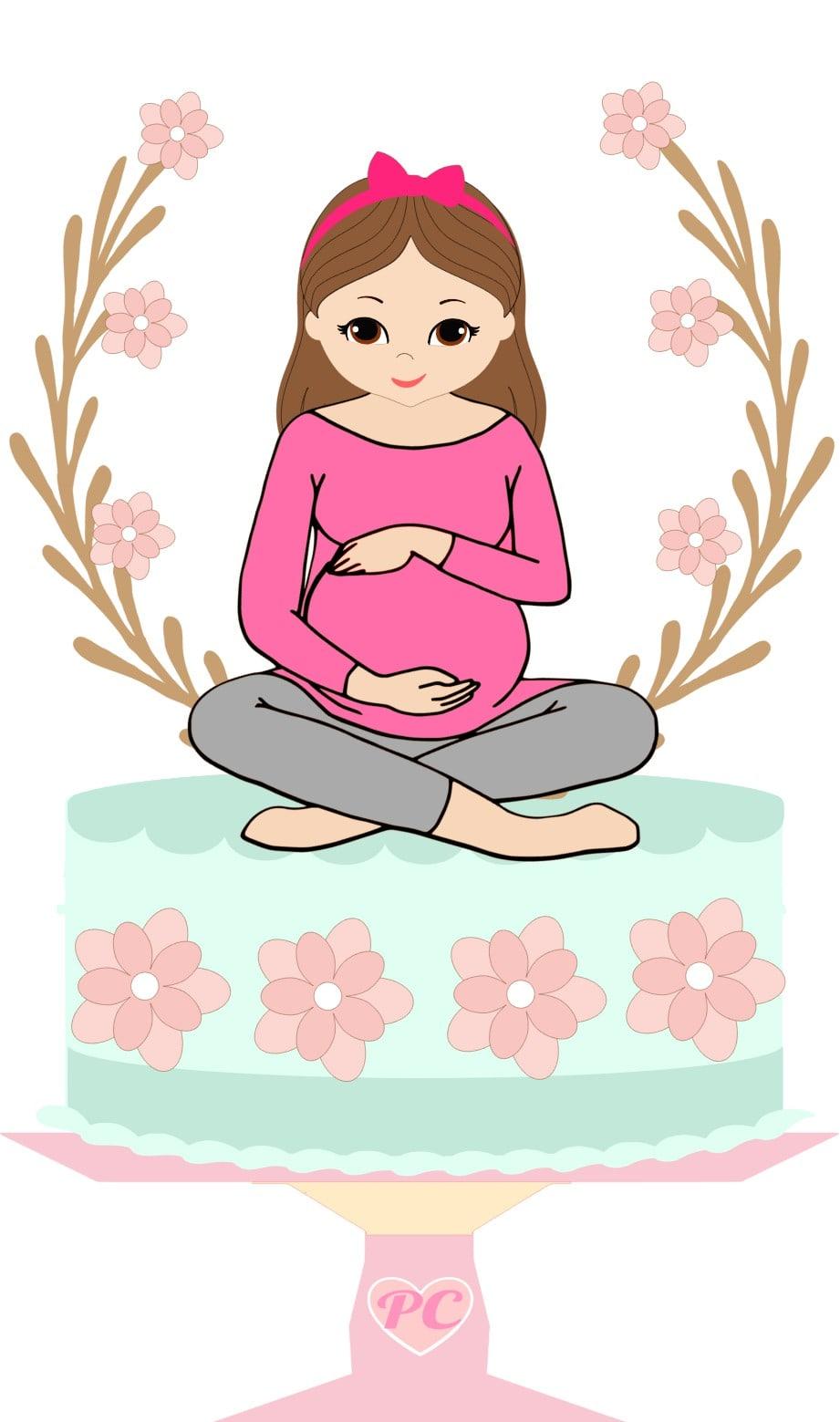 Arquivo de Corte Topo de Bolo - Gestante