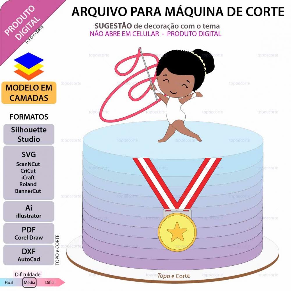 Arquivo de Corte Topo de Bolo - Ginastica