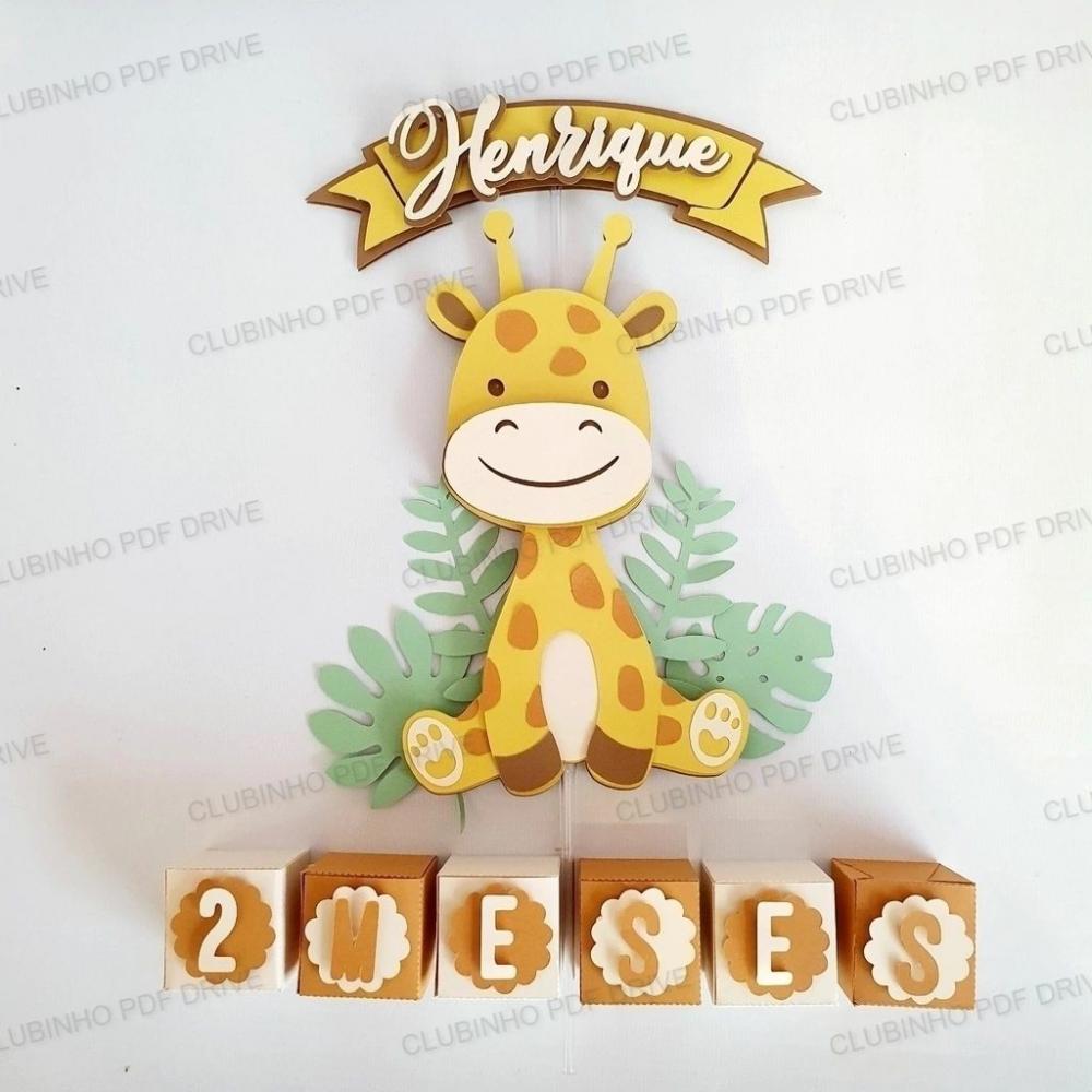 Arquivo de Corte Topo de Bolo - Girafinha