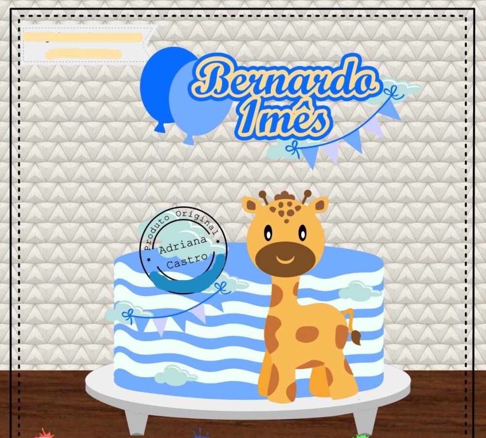 Arquivo de Corte Topo de Bolo - Girafinha