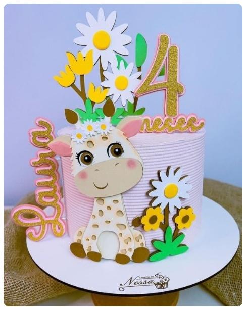 Arquivo de Corte Topo de Bolo - Girafinha