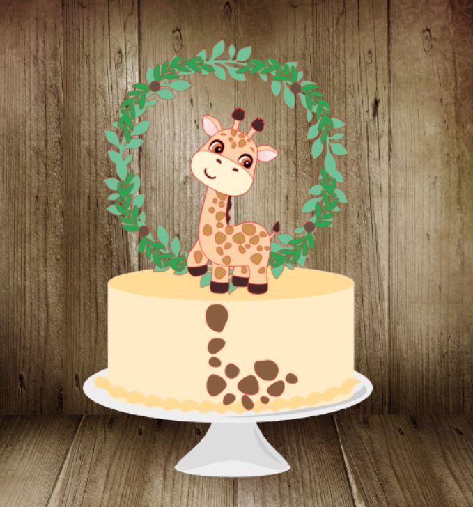 Arquivo de Corte Topo de Bolo - Girafinha
