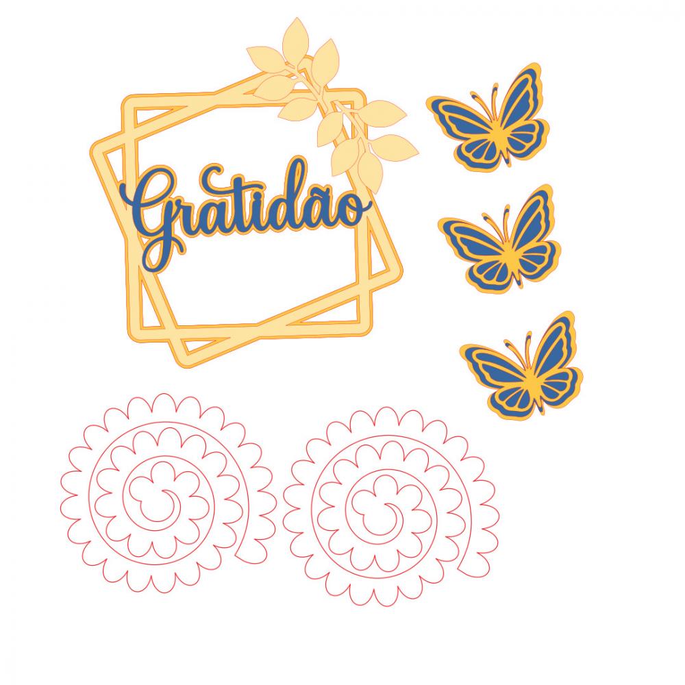 Arquivo de Corte Topo de Bolo - Gratidão