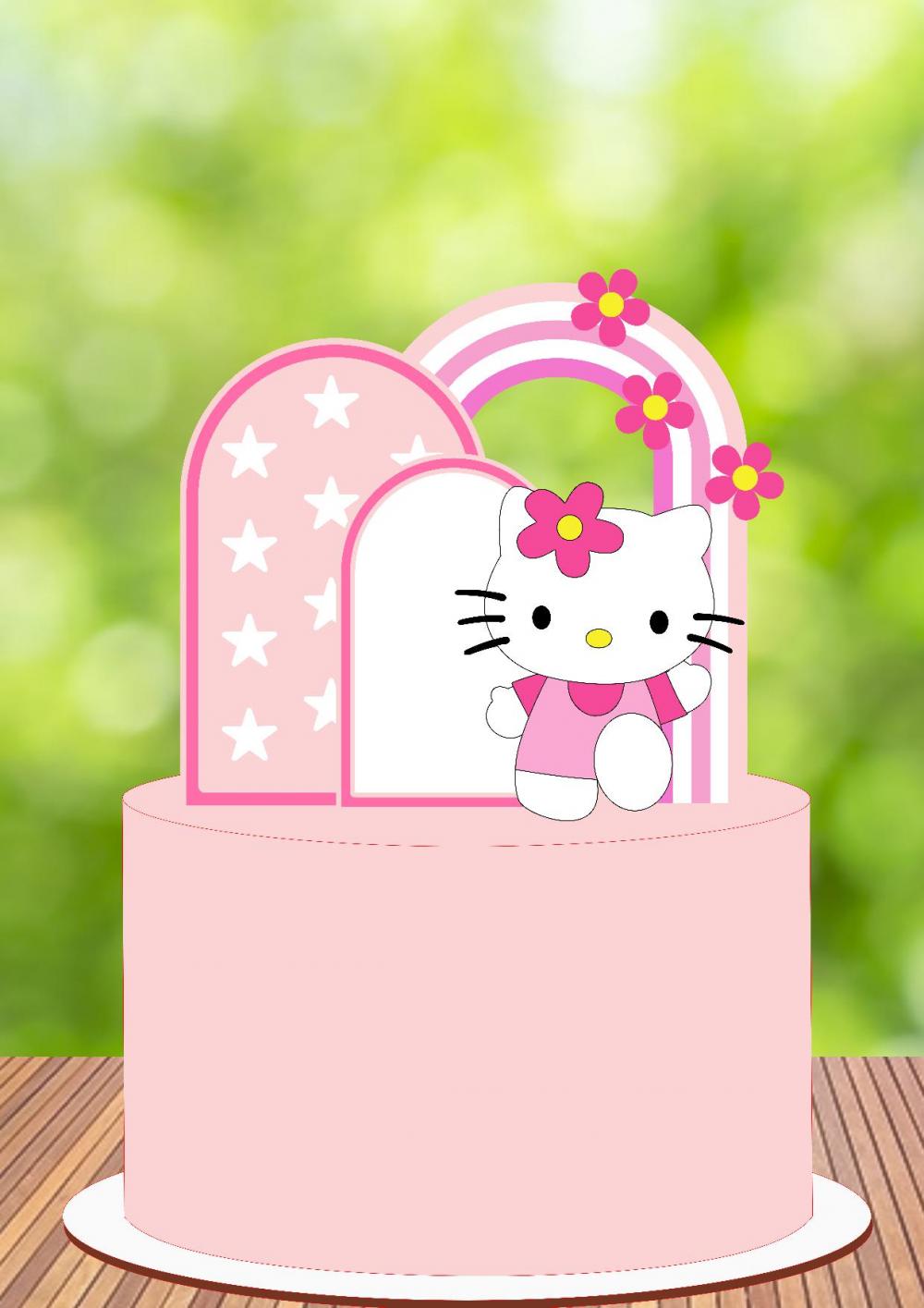 Arquivo de Corte Topo de Bolo - Hello Kitty e Sua Turma