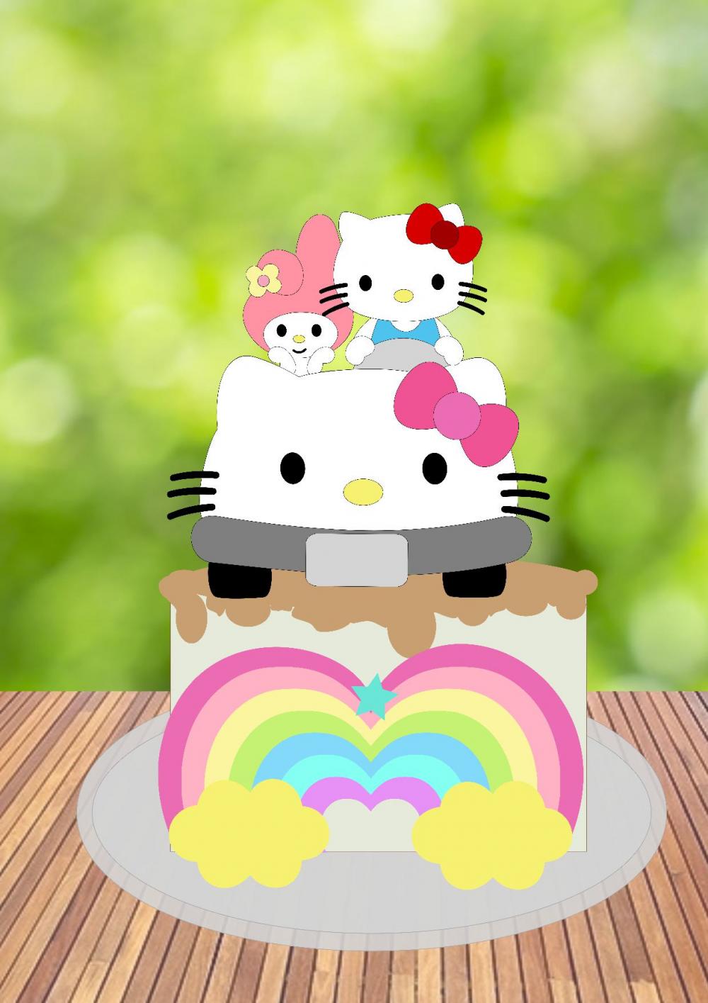 Arquivo de Corte Topo de Bolo - Hello Kitty e Sua Turma