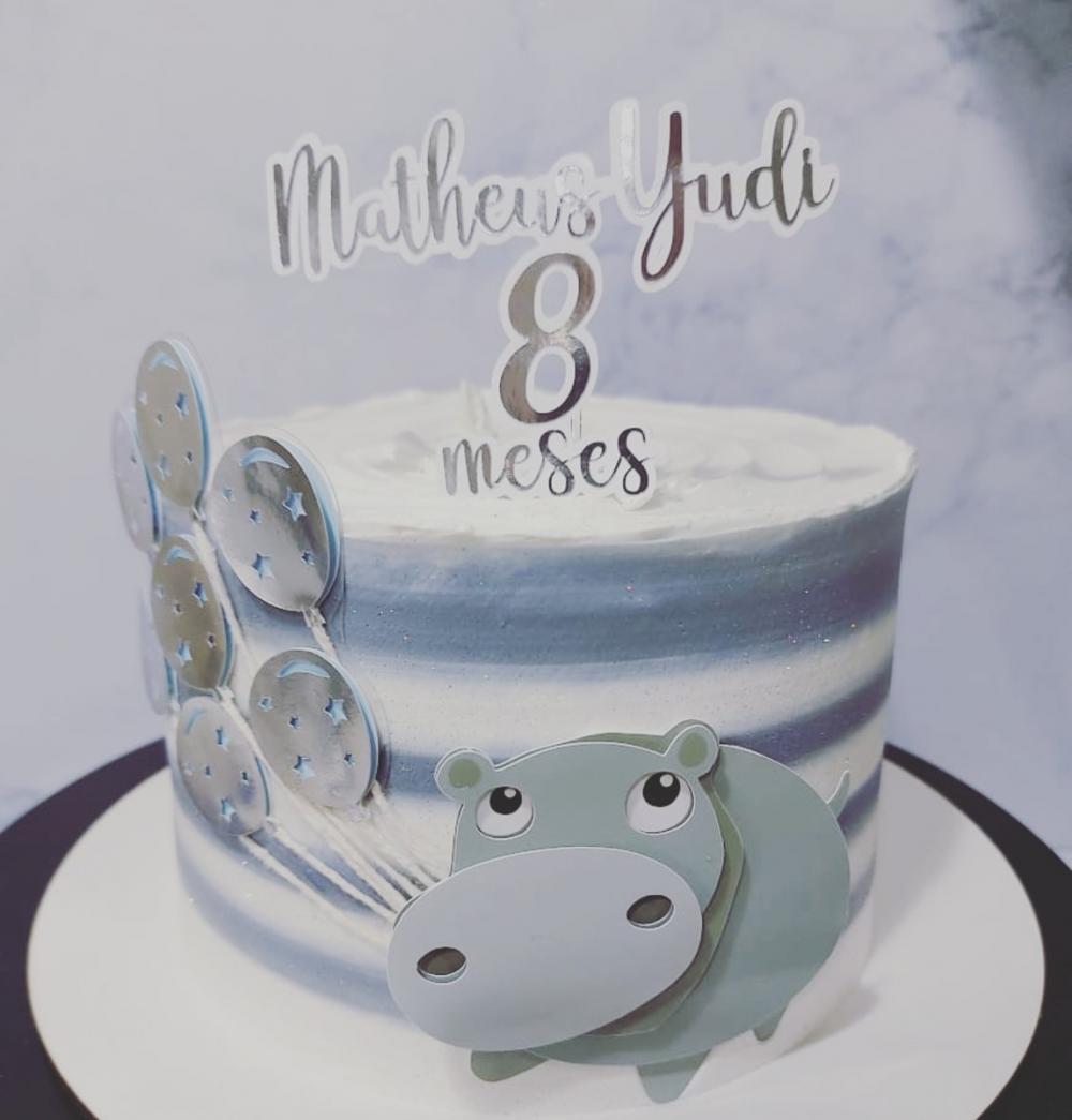 Arquivo de Corte Topo de Bolo - Hipopótamo