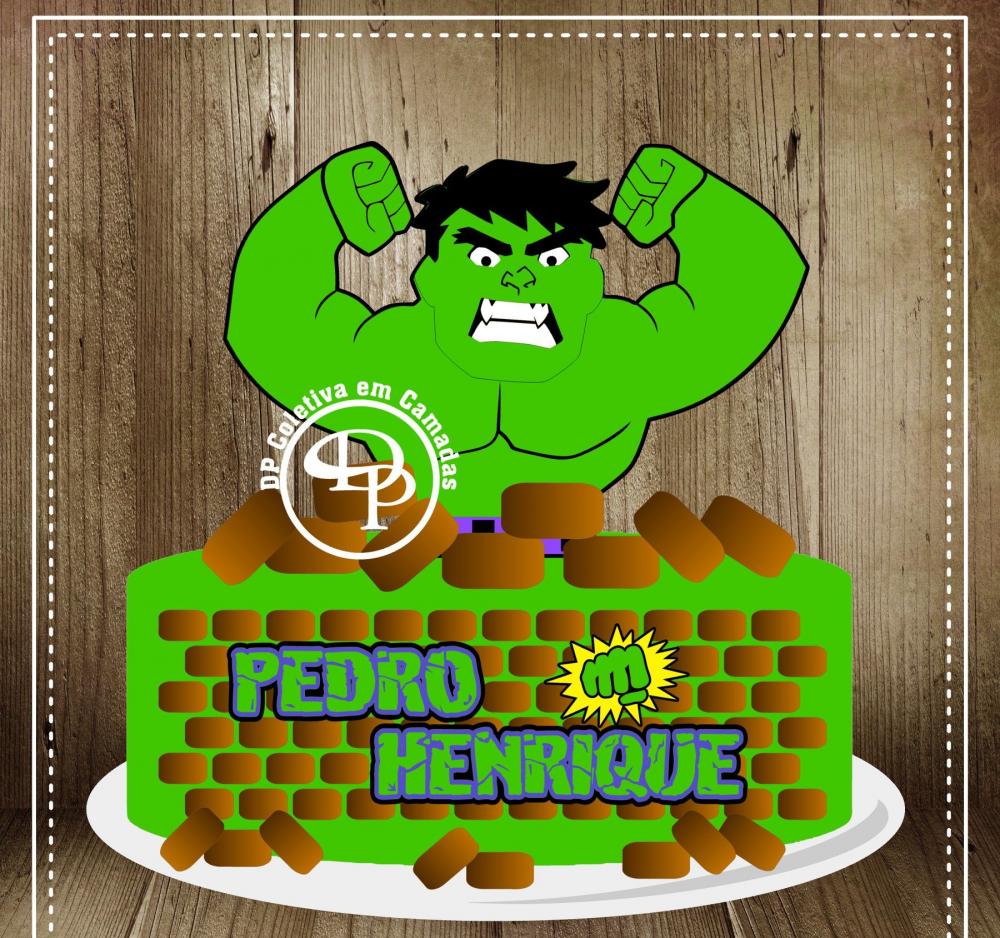 Arquivo de Corte Topo de Bolo - Hulk
