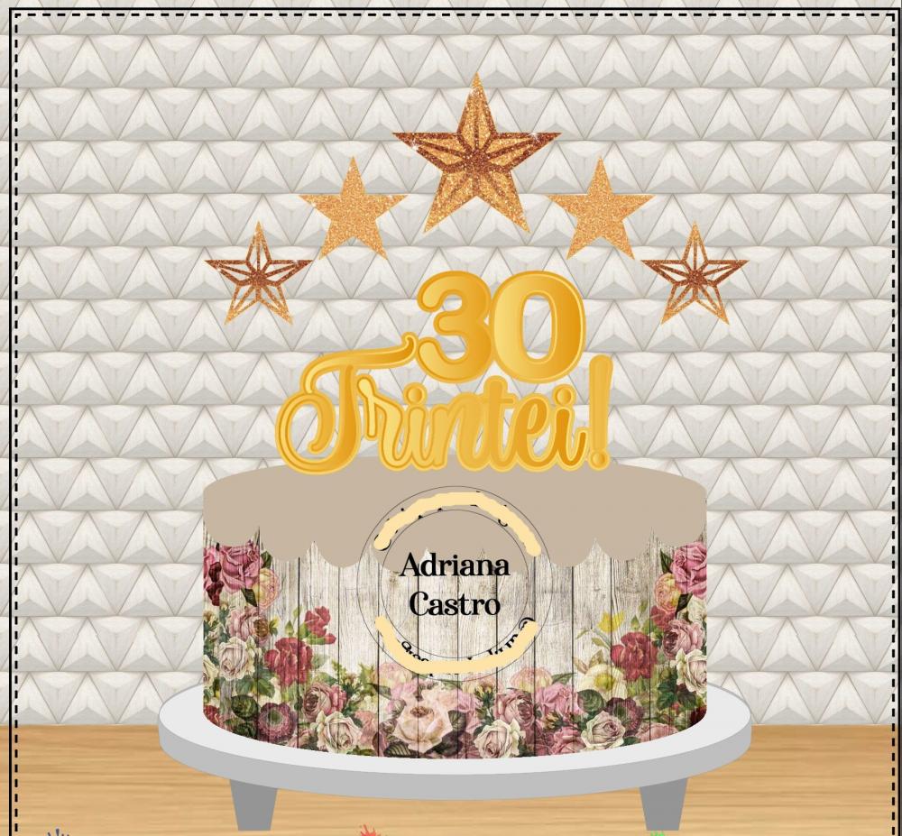 Arquivo de Corte Topo de Bolo - Idade 30tei