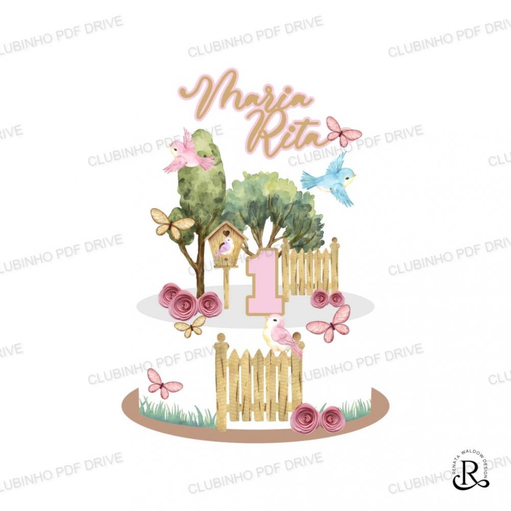 Arquivo de Corte Topo de Bolo - Jardim