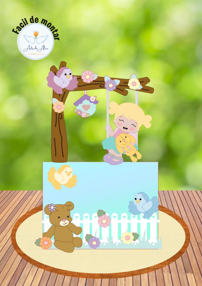 Arquivo de Corte Topo de Bolo - Jardim