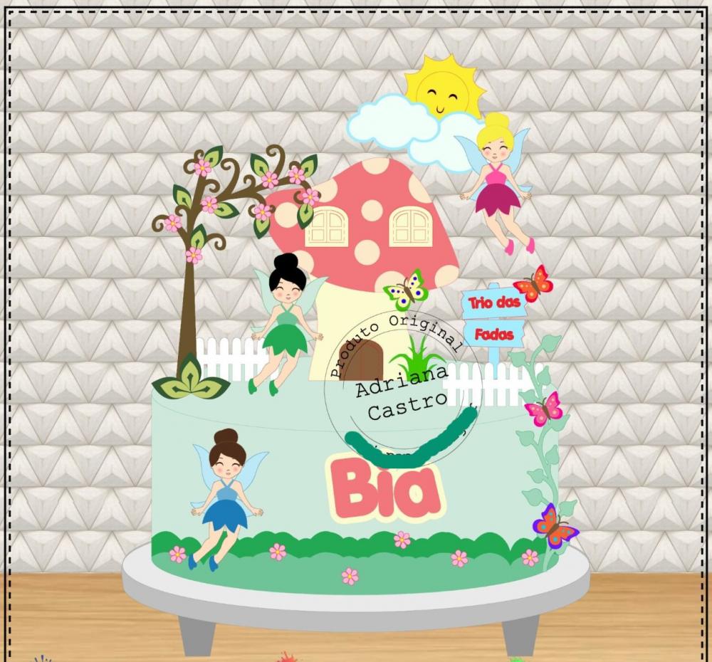 Arquivo de Corte Topo de Bolo - Jardim