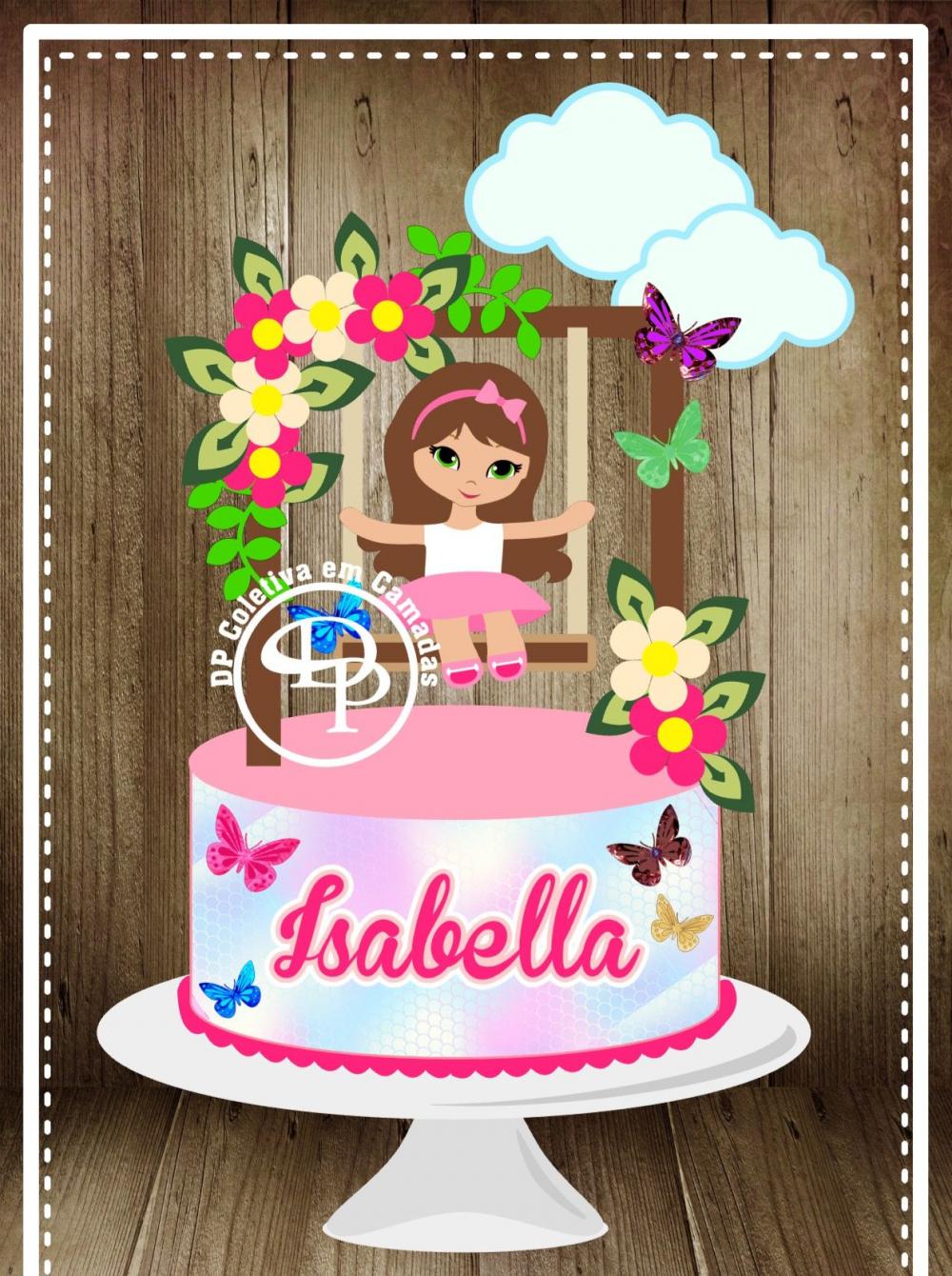 Arquivo de Corte Topo de Bolo - Jardim