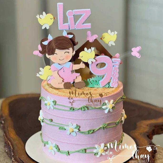 Arquivo de Corte Topo de Bolo - Jardim