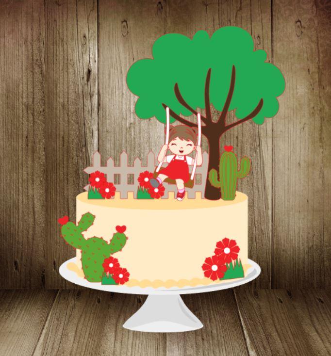 Arquivo de Corte Topo de Bolo - Jardim