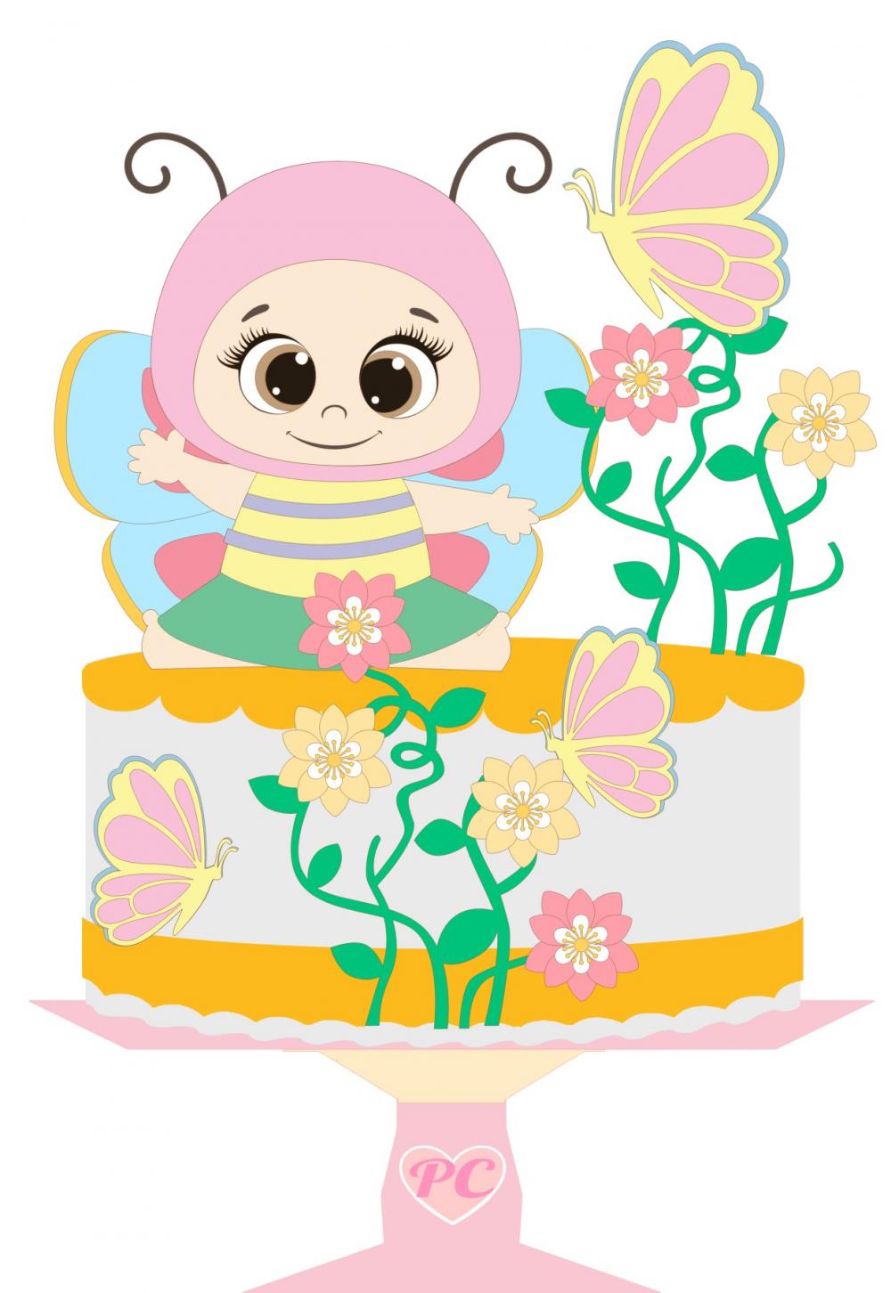 Arquivo de Corte Topo de Bolo - Jardim