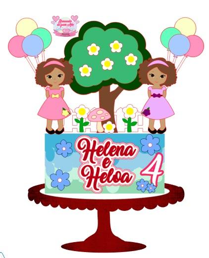 Arquivo de Corte Topo de Bolo - Jardim