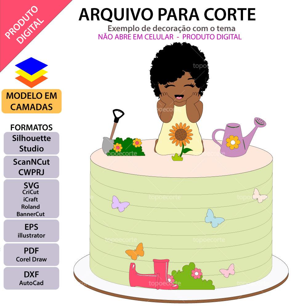 Arquivo de Corte Topo de Bolo - Jardim