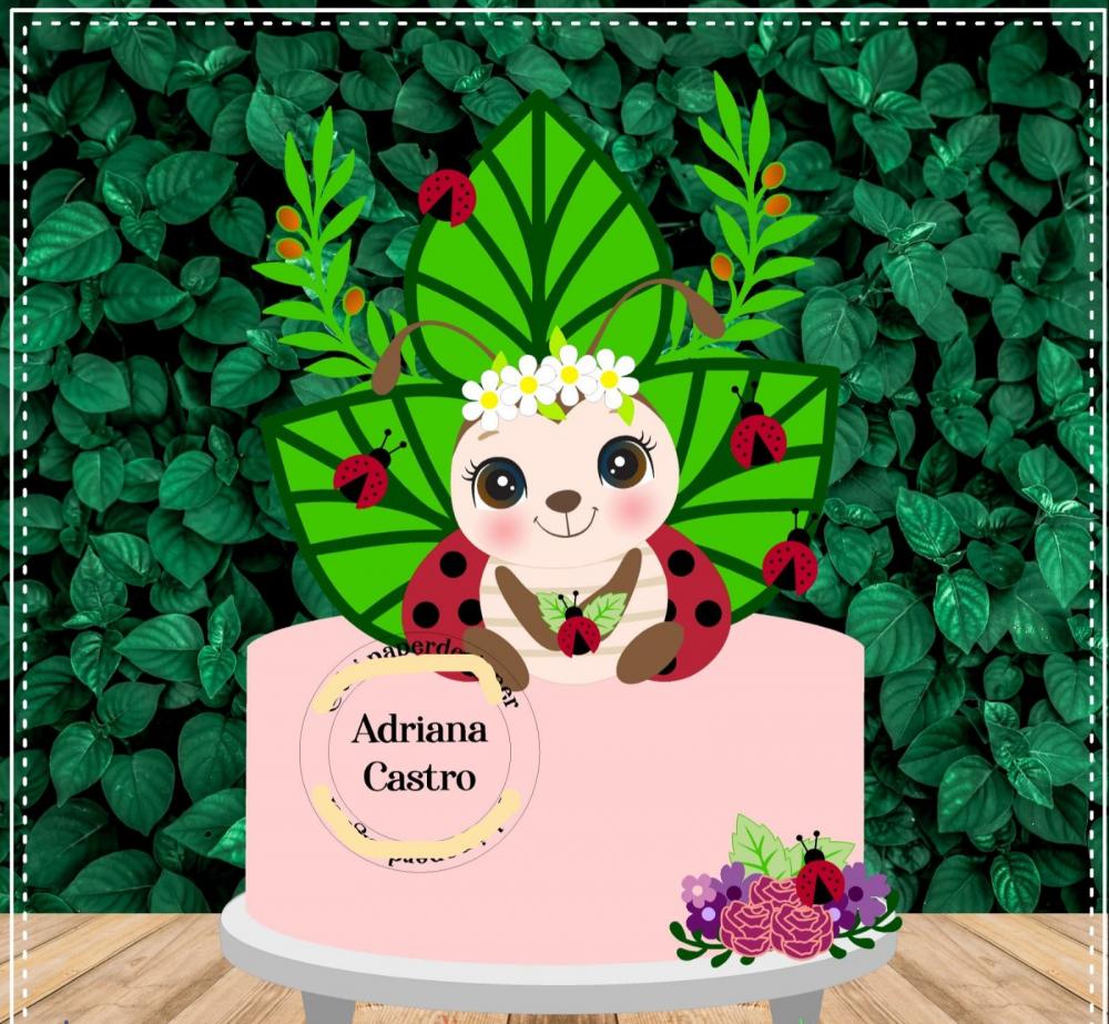 Arquivo de Corte Topo de Bolo - Joaninha