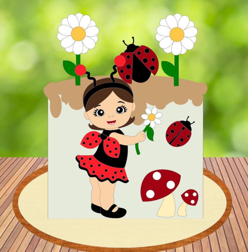 Arquivo de Corte Topo de Bolo - Joaninha