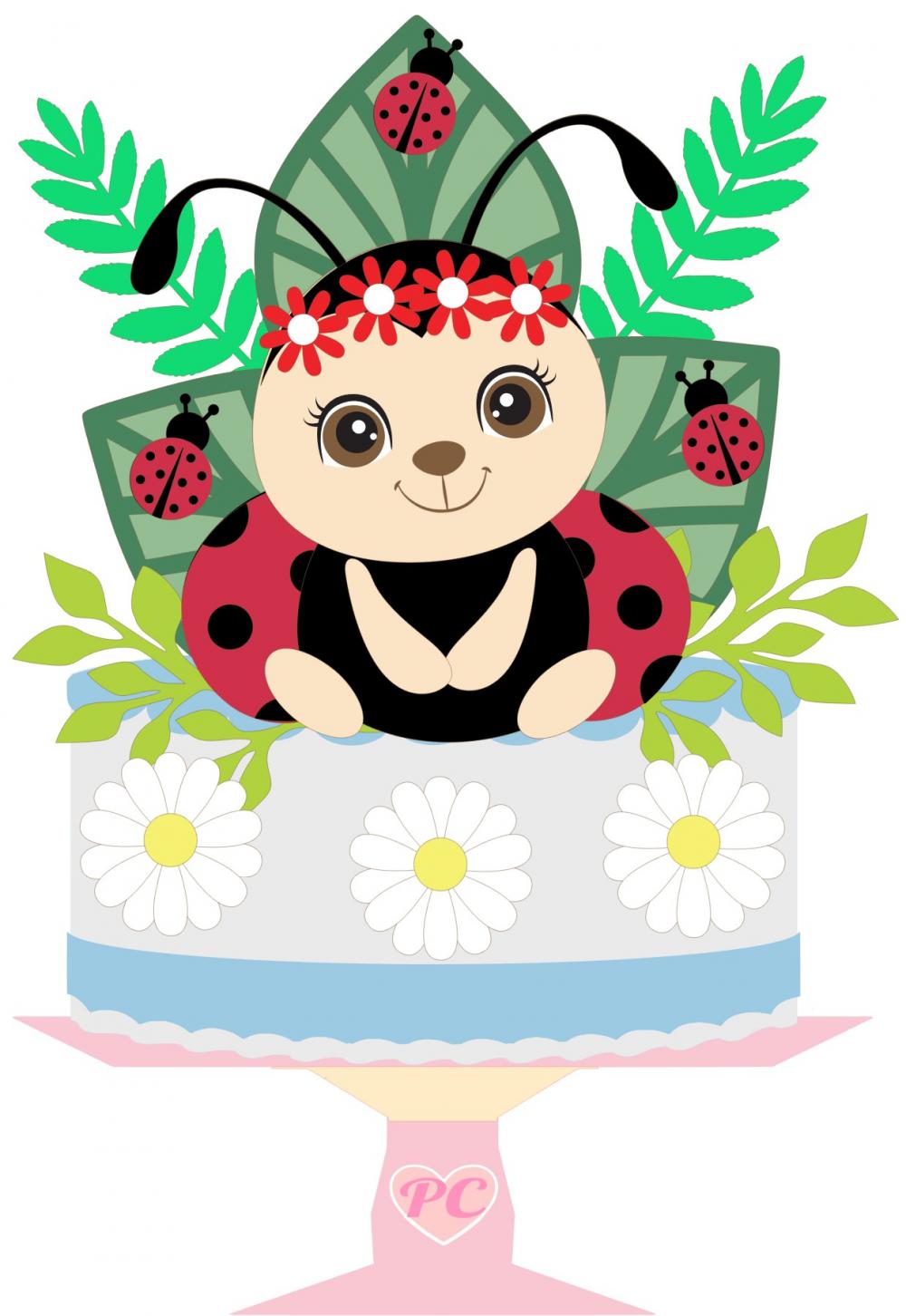 Arquivo de Corte Topo de Bolo - Joaninha