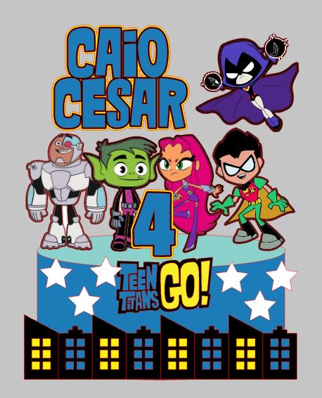 Arquivo de Corte Topo de Bolo - Jovens Titãs