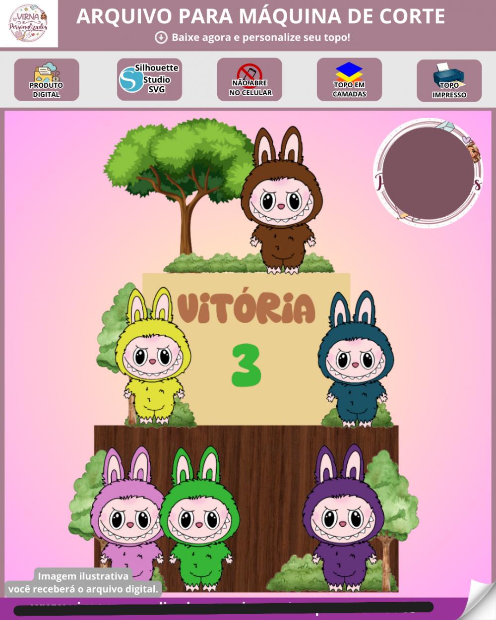 Arquivo de Corte Topo de Bolo - Labubu