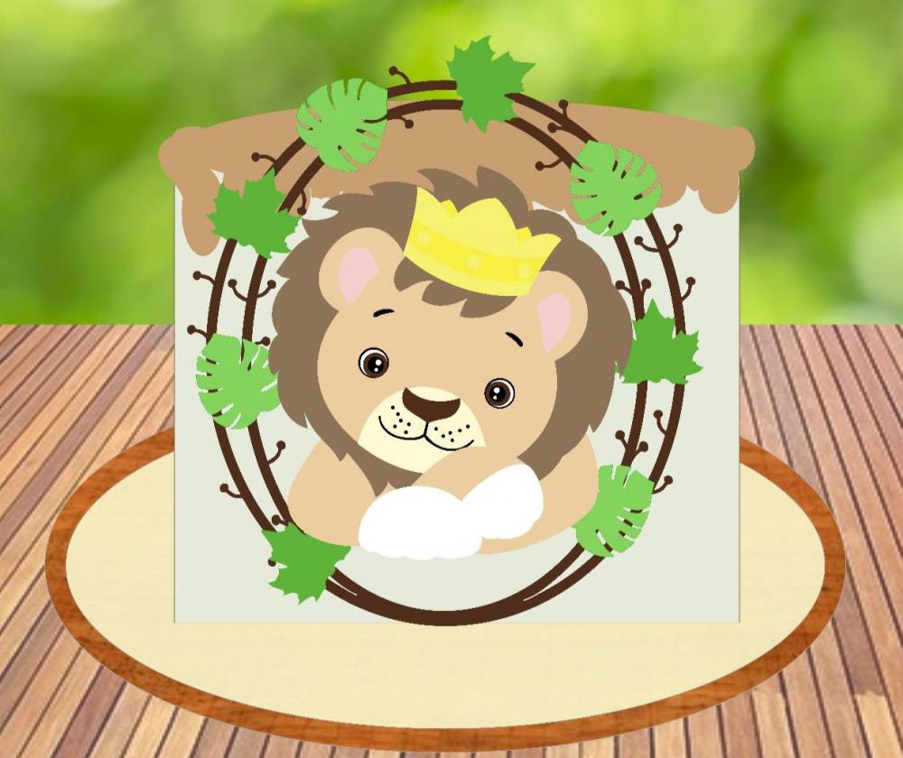 Arquivo de Corte Topo de Bolo - Leãozinho