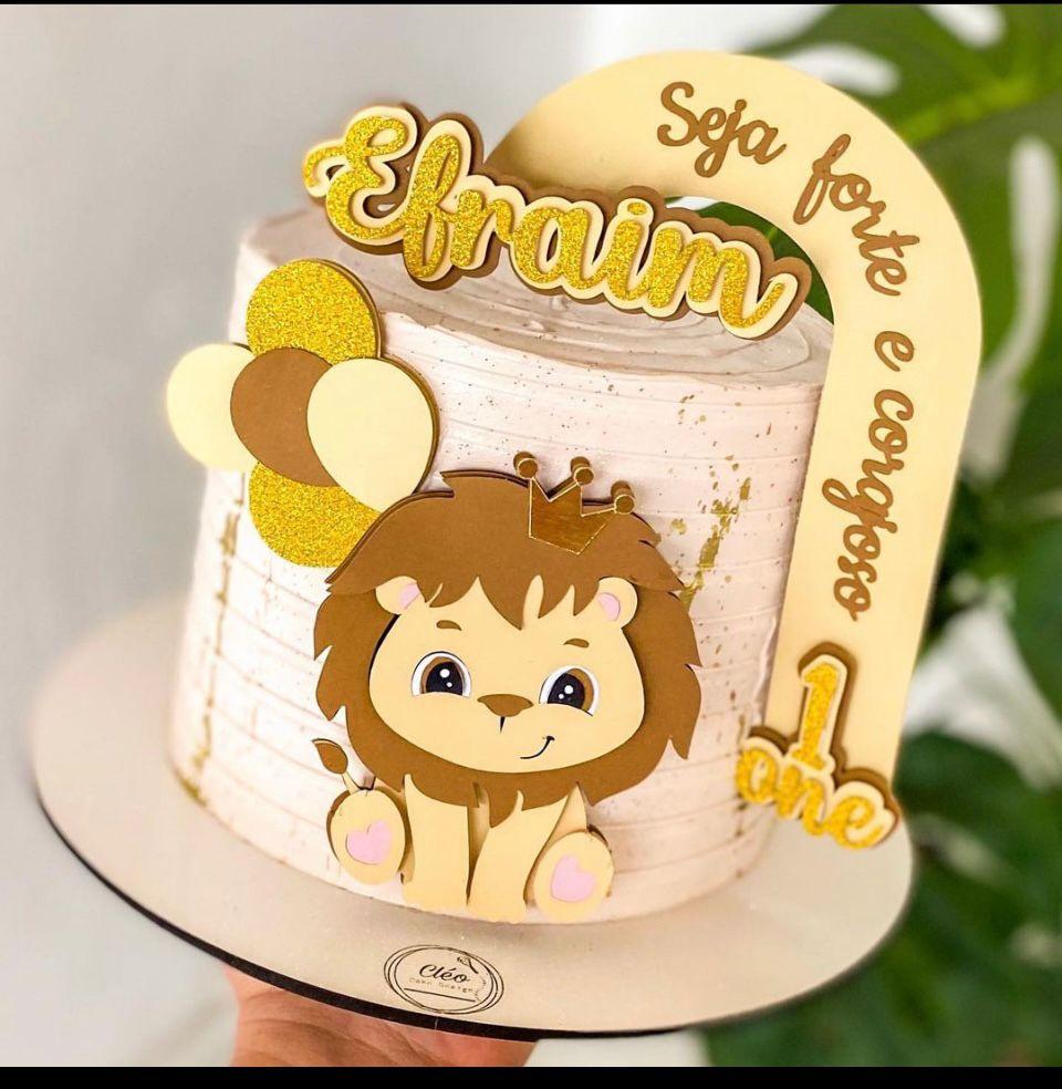 Arquivo de Corte Topo de Bolo - Leãozinho