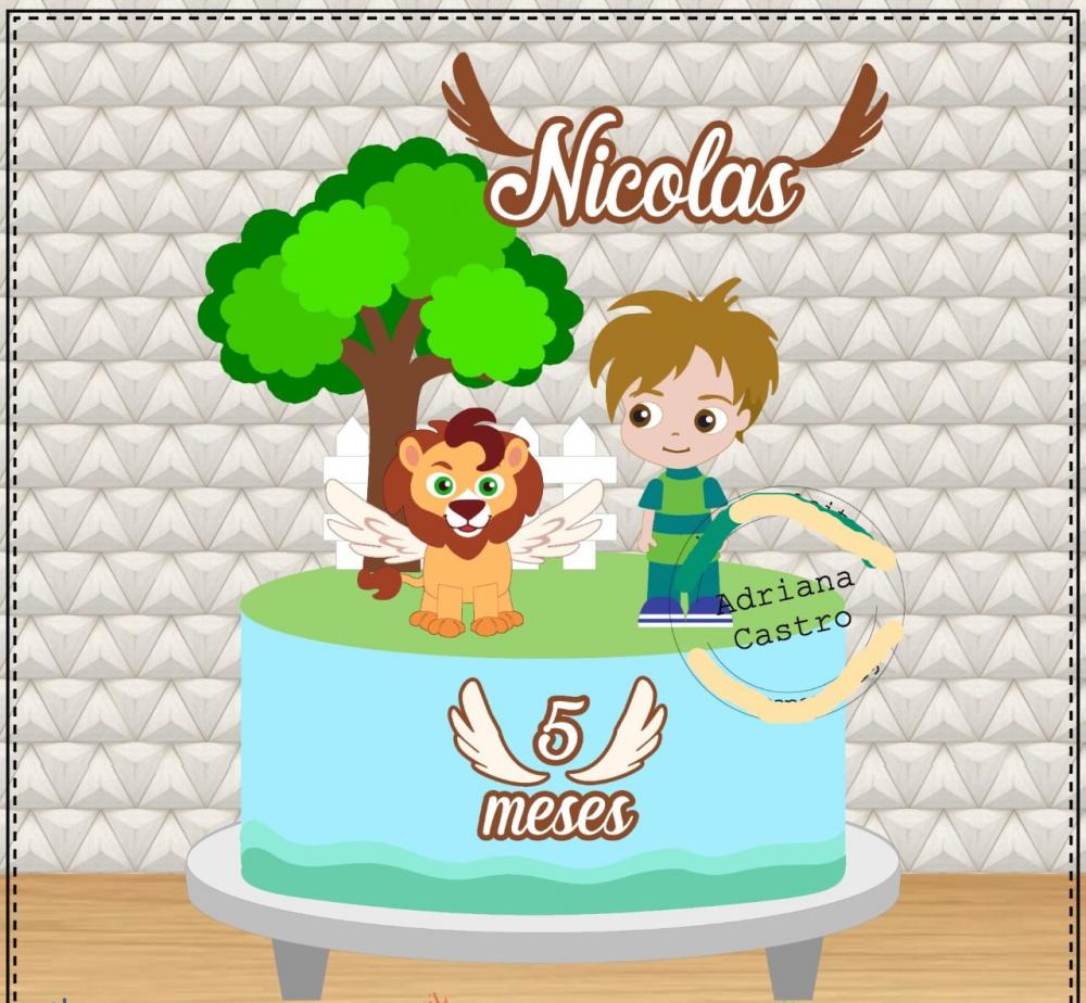 Arquivo de Corte Topo de Bolo - Leãozinho