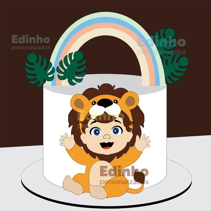 Arquivo de Corte Topo de Bolo - Leãozinho