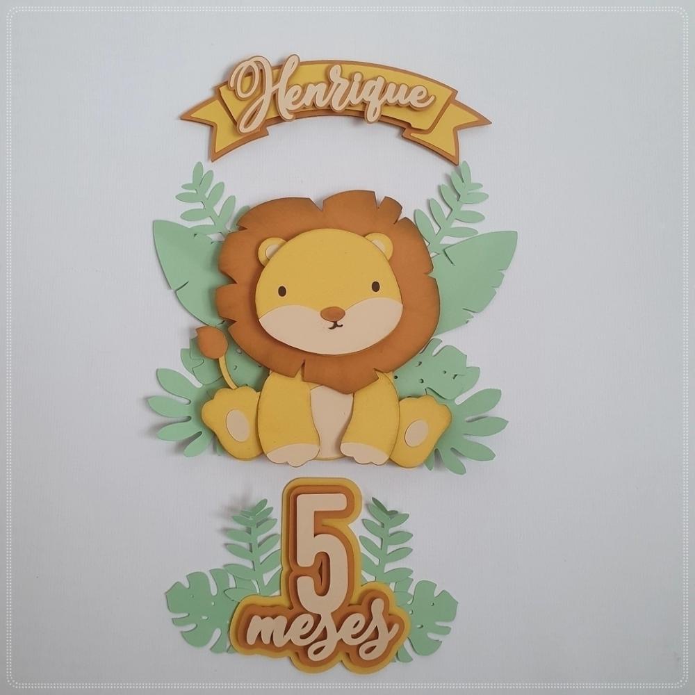 Arquivo de Corte Topo de Bolo - Leãozinho