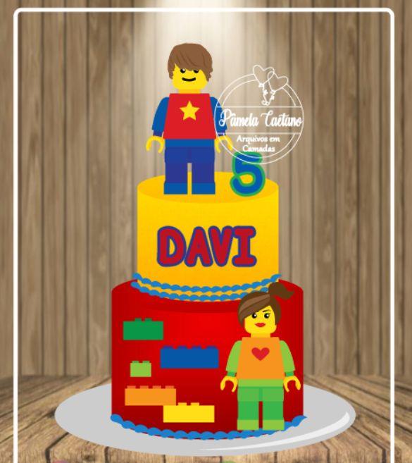 Arquivo de Corte Topo de Bolo - Lego