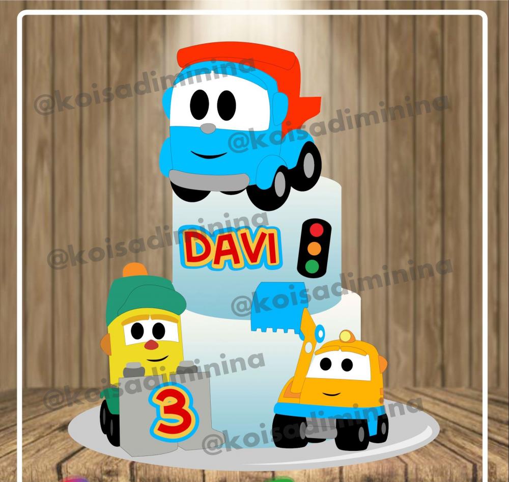 Arquivo de Corte Topo de Bolo - Léo e o Caminhão