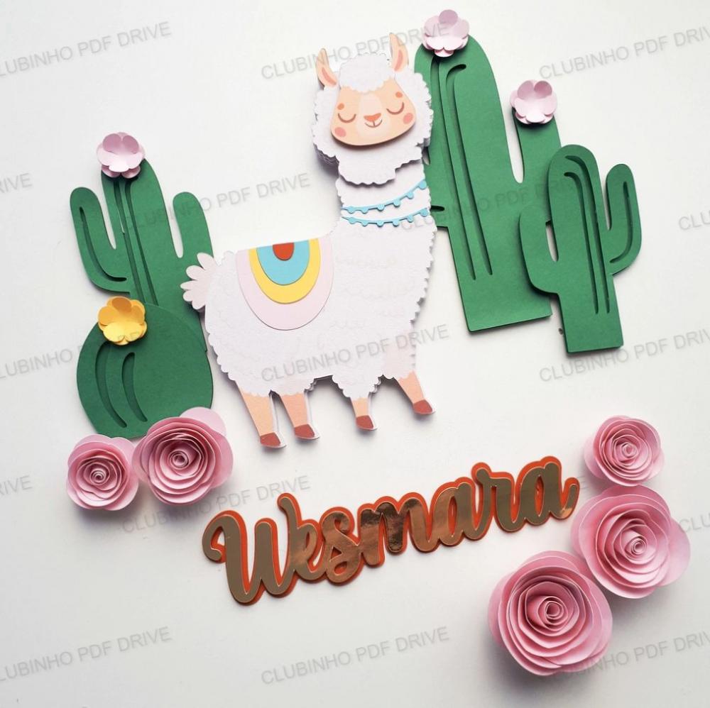 Arquivo de Corte Topo de Bolo - Lhama