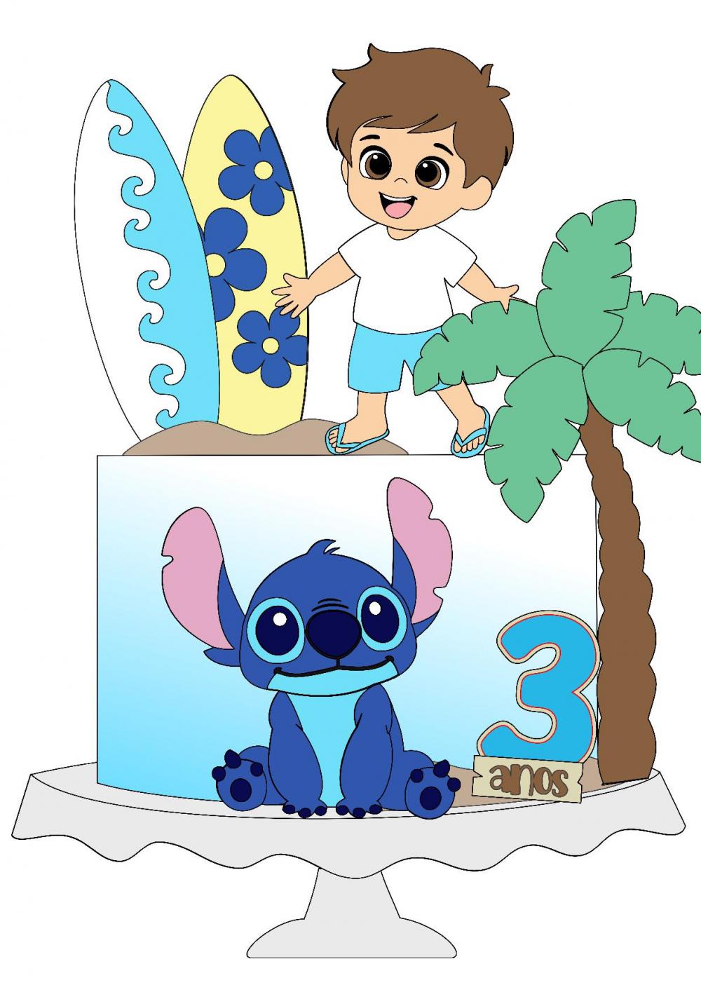 Arquivo de Corte Topo de Bolo - Lilo e Stich