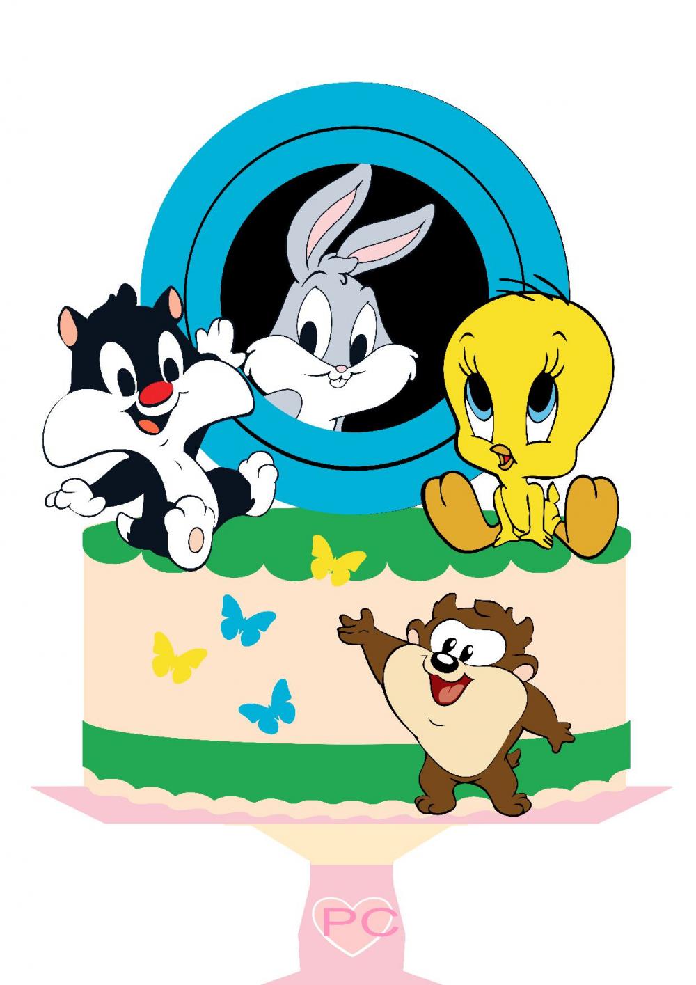 Arquivo de Corte Topo de Bolo - Looney Tunes