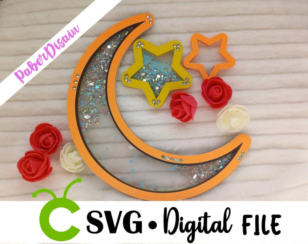 Arquivo de Corte SVG Topo de Bolo - Lua