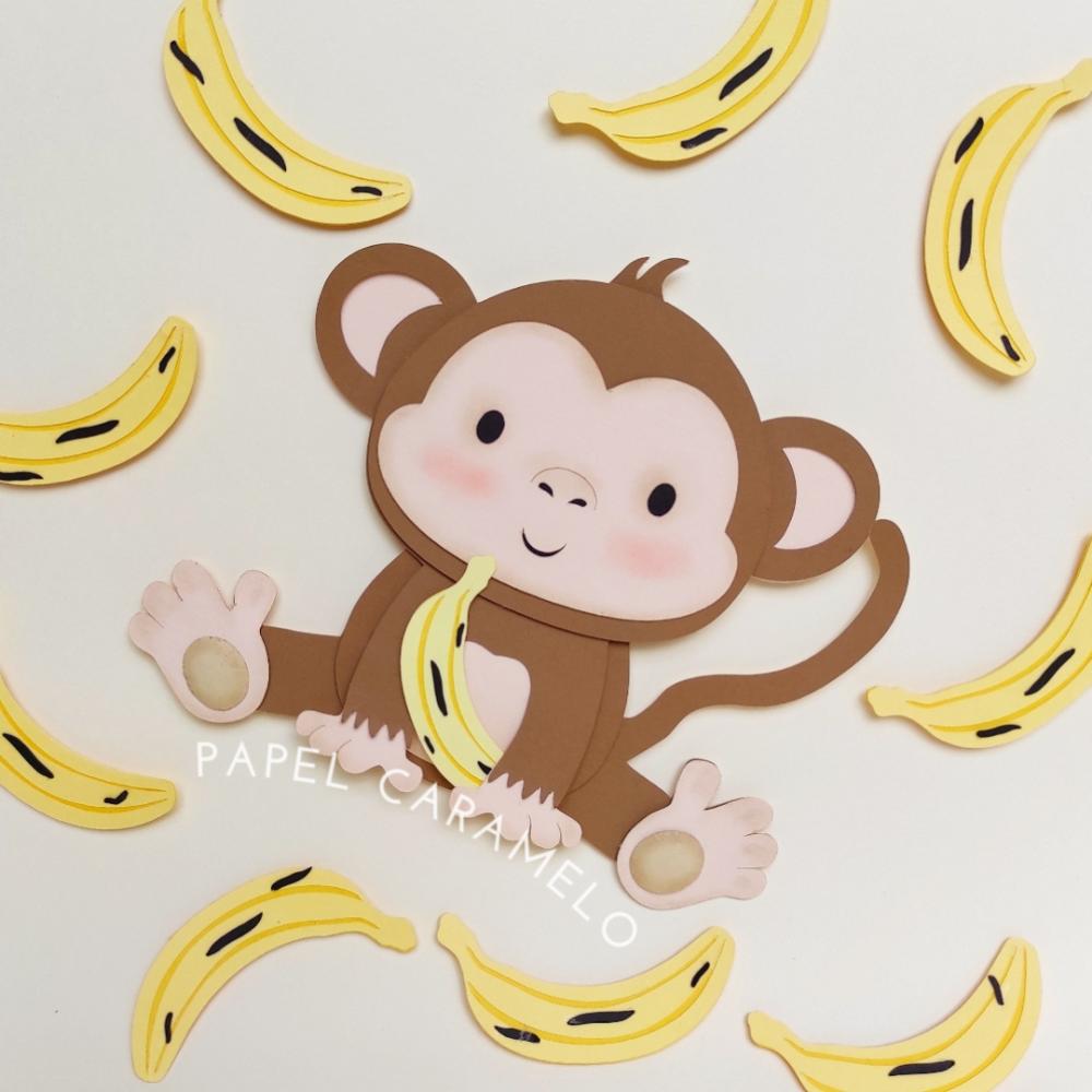 Arquivo de Corte Topo de Bolo - Macaquinho