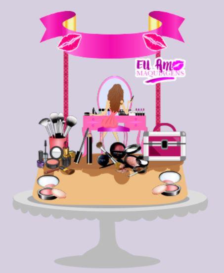 Arquivo de Corte Topo de Bolo - Maquiagem / Make