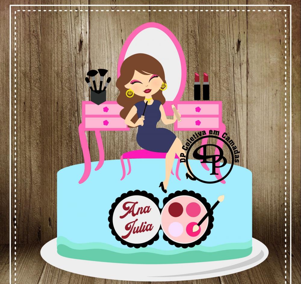 Arquivo de Corte Topo de Bolo - Maquiagem / Make